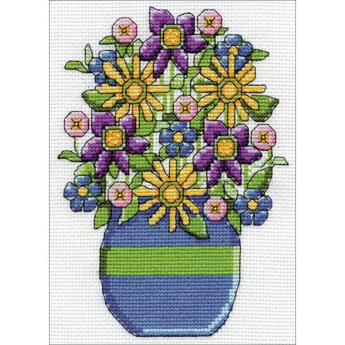 (image for) Blue Vase Counted Cross Stitch Kit